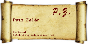 Patz Zalán névjegykártya