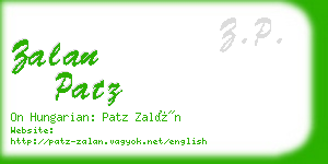 zalan patz business card